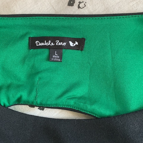 Double Zero black & Kelly green colorblock dress L - Picture 4 of 9